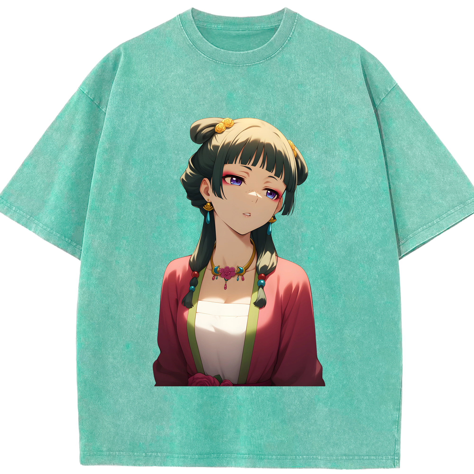 （画像用） 薬屋のひとりごと The Apothecary Diaries 綿100% ヴィンテージ風 半袖Tシャツ（フロントプリント）